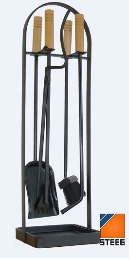 Kamingerät mit Holzgriffen 5-teilig » Kaminzubehör - derbaumarktshop